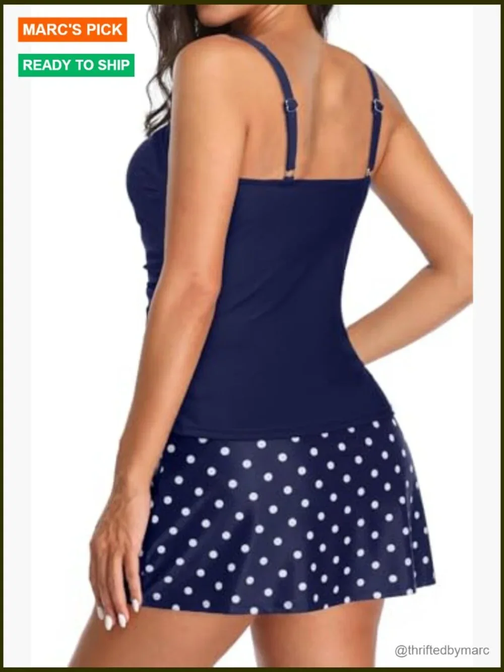 Tankini Swimsuits with Skirt - Two Piece Tummy Control Swimsuit with Pockets